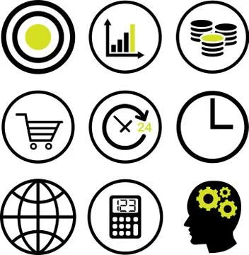 Set of Financial concept Icons -Vector Iconic Design Stock Illustration
