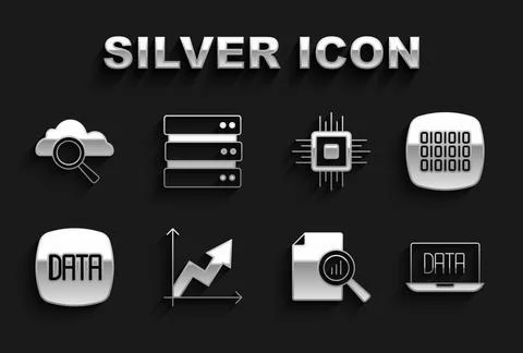 Set Financial growth, Binary code, Data analysis, Document with graph chart,  Stock Illustration