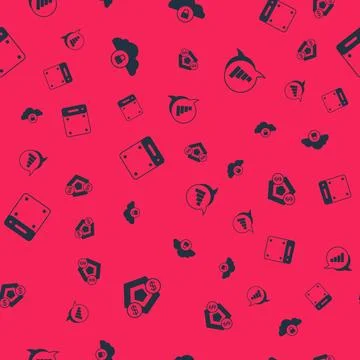 Set Financial growth, Cloud computing lock, Server and Pie chart infographic on Stockillustratie