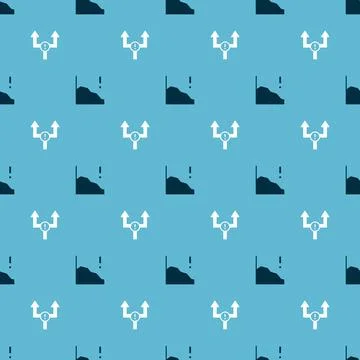 Set Financial growth decrease and Arrow on seamless pattern. Vector Stock Illustration