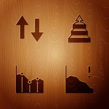 Set Financial growth decrease, Arrow, Pie chart infographic and Pyramid inf.. Stock Illustration