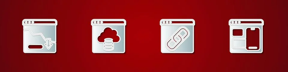 Set Financial growth decrease, Cloud technology data transfer, Browser wind.. イラスト素材