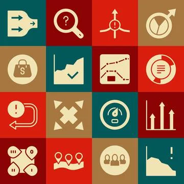 Set Financial growth decrease, Pie chart infographic, Arrow, increase, Shopping Stock Illustration