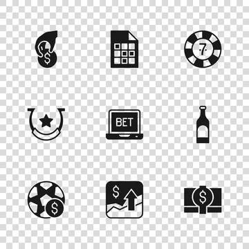 Set Financial growth increase, Bottle of wine, Stacks paper money cash, Onl.. Stock Illustration