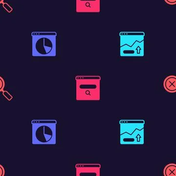 Set Financial growth increase, Graph chart infographic, Search engine and M.. Illustrazione stock