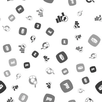 Set Financial growth, Pie chart infographic and Search data analysis on seaml Stock Illustration