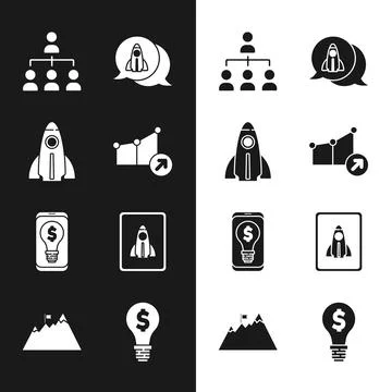 Set Financial growth, Startup project concept, Hierarchy organogram chart, .. Stock Illustration