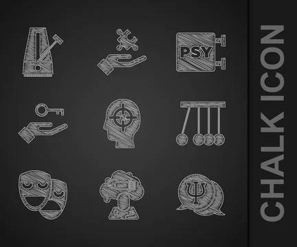 Set Finding a problem, Addiction to the drug, Psychology, Psi, Pendulum, Comedy イラスト素材