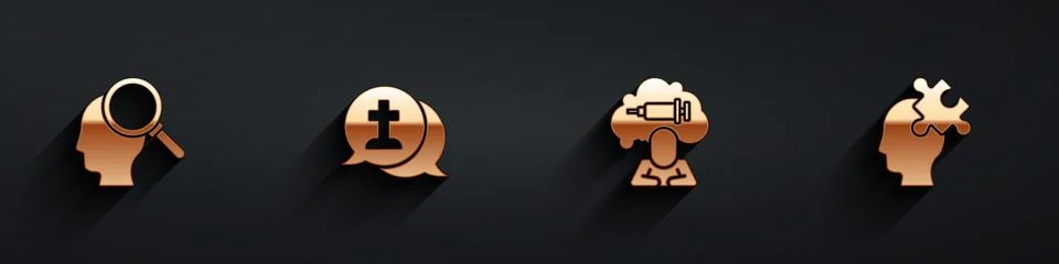 Set Finding a problem, Graves funeral sorrow, Addiction to the drug and Solution Illustrazione stock