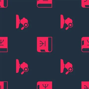 Set Finding a problem in psychology and Psychology book on seamless pattern.  스톡 일러스트