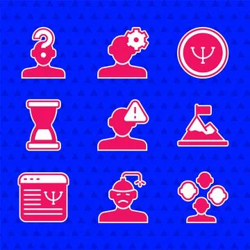 Set Finding a problem in psychology, Concussion, headache, Schizophrenia Illustrazione stock