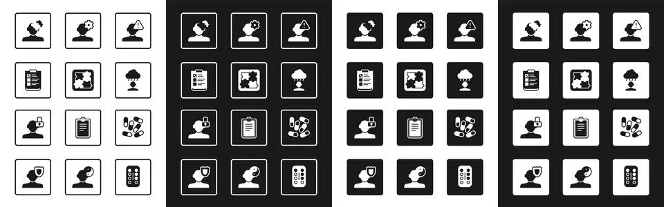 Set Finding a problem in psychology, Solution, Psychological test, Depressi.. Illustrazione stock