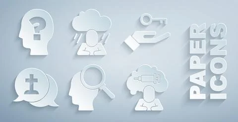 Set Finding a problem, Solution to the, Graves funeral sorrow, Addiction drug Stock Illustration