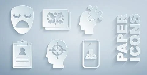 Set Finding a problem, Solution to the, Medical clipboard, Psychologist online Illustrazione stock