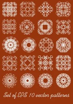 Set of fine vintage geometric patterns Illustrazione stock