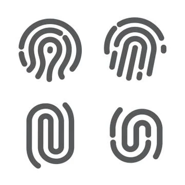 Set of fingerprint Stock Illustration
