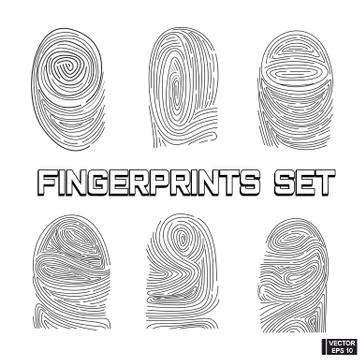 Set of fingerprints Иллюстрация