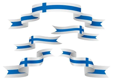 Set of Finland insignia in different shape of ribbons Stock Illustration