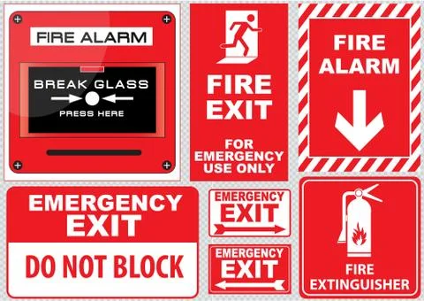 Set of Fire Alarm Stock Illustration