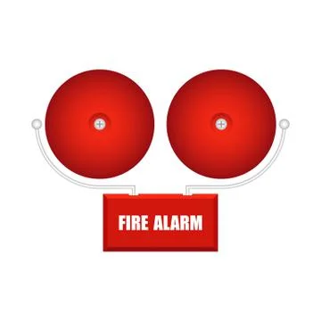 Set of fire alarms vector illustration isolated on white background Stock Illustration
