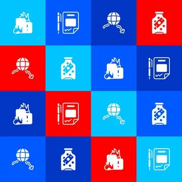 Set Fire in burning house, Contract money and pen, Global economic crisis and 库存插图