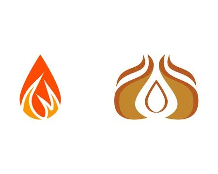 Set of fire drop logo Stock Illustration