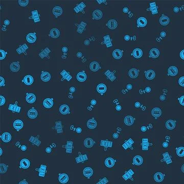 Set Fire exit, Road traffic sign, Stop and Railroad crossing on seamless pattern Illustrazione stock