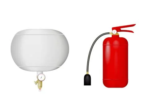 A set of fire extinguishers. Stock Illustration