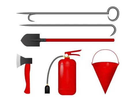 Set for fire fighting. Stock Illustration