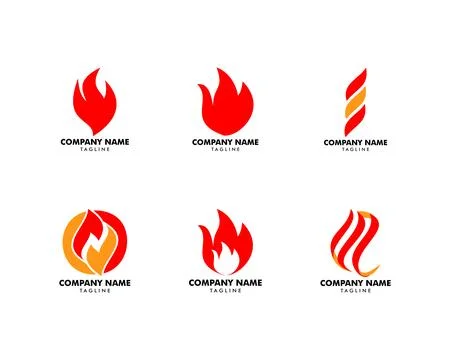 Set of Fire Flame Logo design vector template Ilustración de archivo
