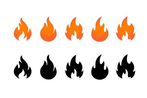 Set of fire flame. Set of fire flame. Vector illustration Stock Illustration