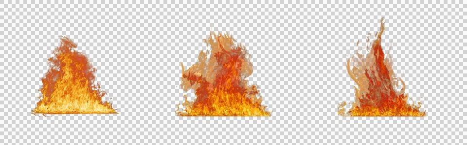 Set of Fire flame on transparent background イラスト素材