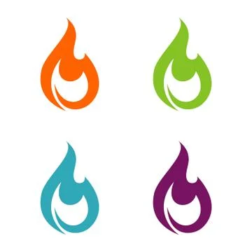 Set Fire Flammable Logo Template Illustration Design. EPS 10. Stock Illustration