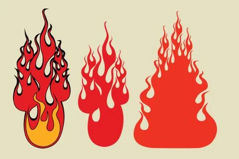 Set fire gaming style Stock Illustration