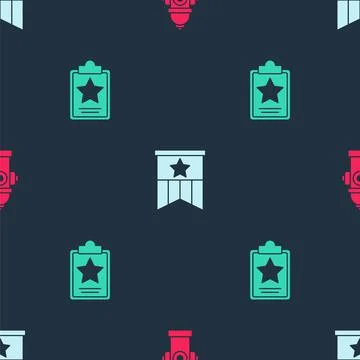 Set Fire hydrant, American flag and USA Independence day on seamless pattern イラスト素材