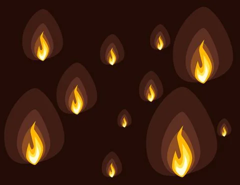 Set of fire icons different fire power ready for animation sprites flat vector Stock Illustration