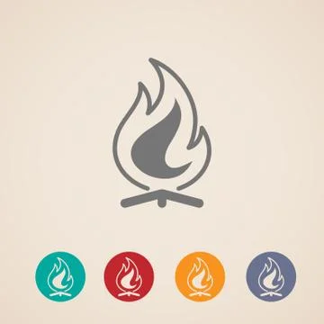 Set of fire icons Stock Illustration