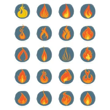 Set Of Fire Icons Stock Illustration