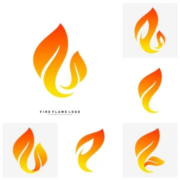 Set of Fire Logo concept Vector. Fire leaf logo template vector Stockillustratie