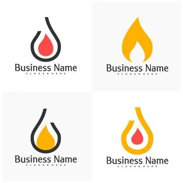 Set of Fire logo vector template, Creative Fire logo design concepts illust.. イラスト素材