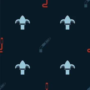 Set Fire poker, Welding torch and Classic iron fence on seamless pattern. Vector Stockillustratie