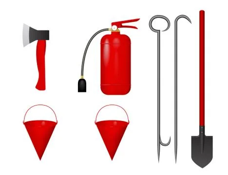 A set of fire tools. Stock Illustration