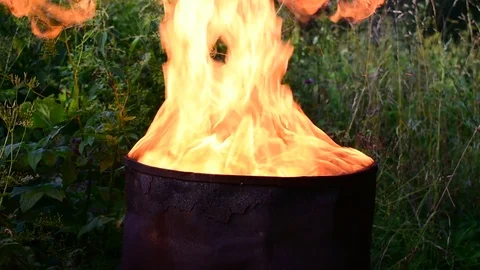 Set fire to trash Stock Footage 116471249