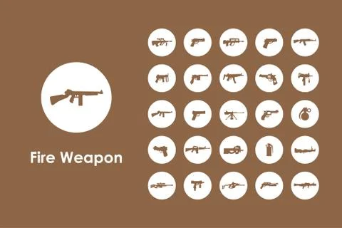 Set of firearms simple icons Stock Illustration