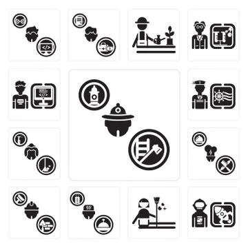 Set of Firefighter, Spaceman, housekeeper, Concierge, Builder, Chef, Maid, Sa Illustrazione stock gratuita