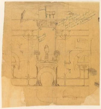 Set of the fireplace and pattern study of the Fouquet shop (dummy title) C... Stock Photos