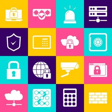 Set Firewall, security wall, Secure your site with HTTPS, SSL, Safe, Motion Illustration