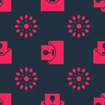 Set Firework and Invitation on seamless pattern. Vector Illustrazione stock