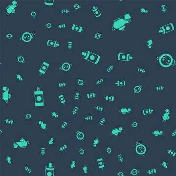 Set Firework, Chinese tea ceremony,  and paper lantern on seamless pattern... Stock Illustration