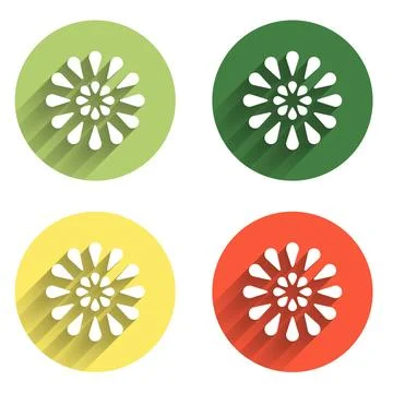 Set Firework icon isolated with long shadow background. Concept of fun part.. Stock Illustration